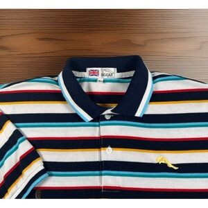 Vintage Jaguar of London Striped Polo Shirt Mens Large‎ Short Sleeve Casual